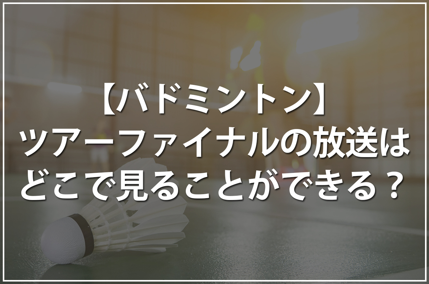 ツアーファイナルの放送はどこで見ることができる？